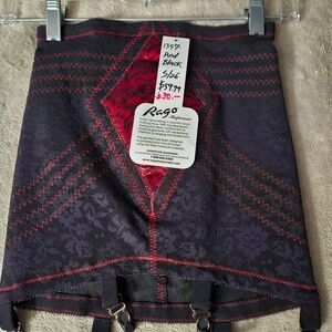 Rago SMALL Open Bottom Girdle BK/RED